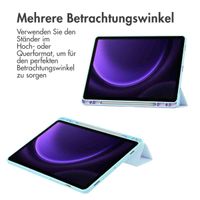 imoshion Trifold Hardcase Klapphülle Samsung Galaxy Tab S9 11.0 Zoll / Tab S10 FE / S9 FE 10.9 Zoll - Hellblau