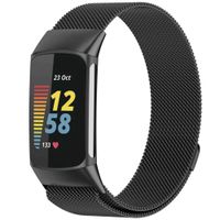 imoshion Mailändische Magnetarmband für das Fitbit Charge 5 / Charge 6 - Größe S - Schwarz