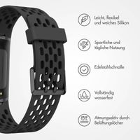 imoshion Silikon Sportarmband mit Löchern für die Fitbit Charge 5 / Charge 6 - Schwarz