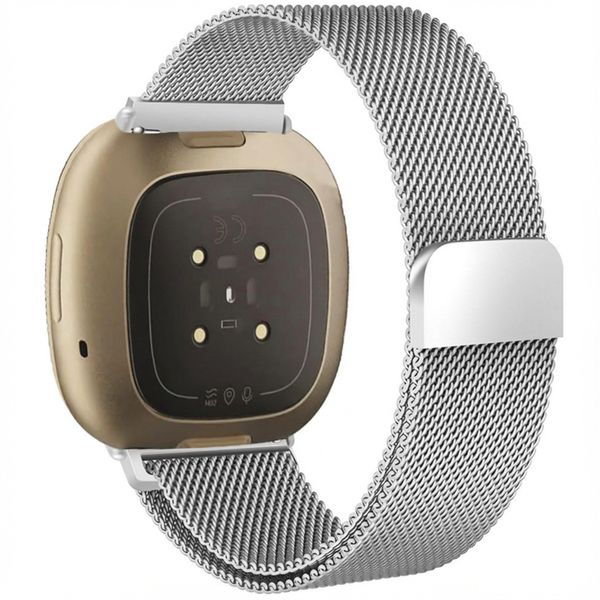 imoshion Magnetisches Milanaise Armband für das  Fitbit Versa 4/ 3 / Sense (2) - Silber