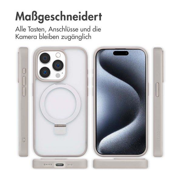 Accezz Ring Stand Backcover mit MagSafe Apple iPhone 15 Pro - Grau