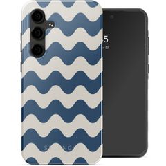 Selencia Vivid Back Cover Samsung Galaxy S24 FE - Wave Vibes Classic Blue
