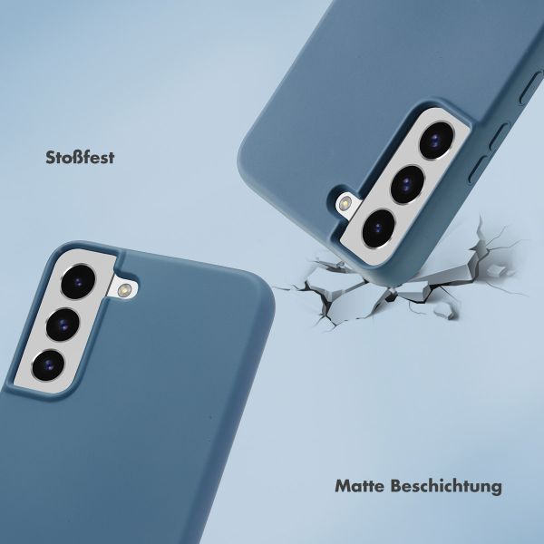 Selencia Back Cover mit Luxuriöser Handschlaufe Samsung Galaxy S22 - Blau