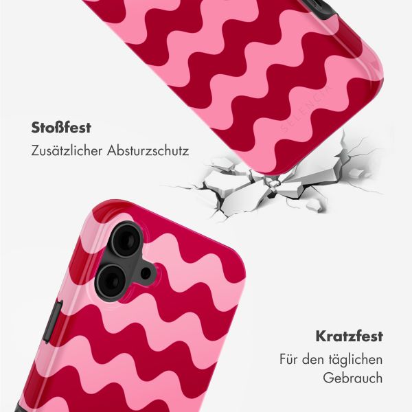 Selencia Vivid Tough Back Cover mit MagSafe für das iPhone 16 - Wave Vibes Lipstick