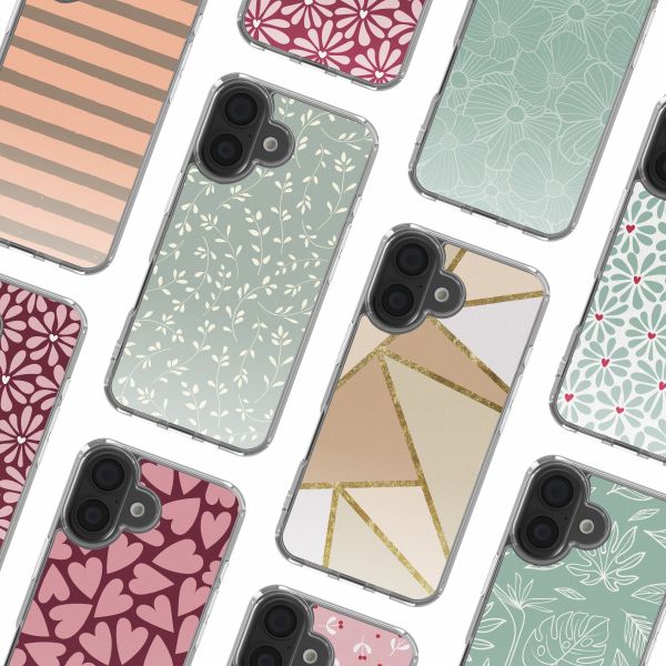 imoshion Design Hülle Apple iPhone 16 - Smoke Green Flowers