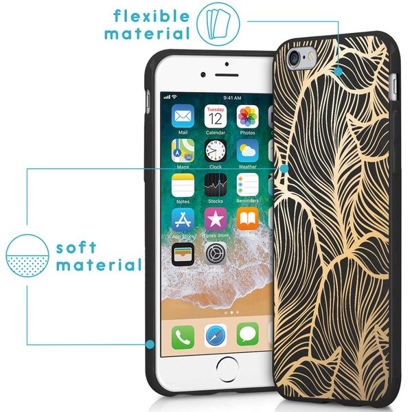 imoshion Design Hülle für das iPhone 6 / 6s - Blätter / Schwarz