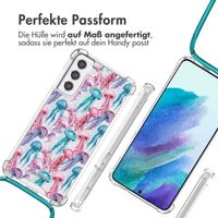 imoshion Design Hülle mit Band Samsung Galaxy S21 FE - Jellyfish Watercolor