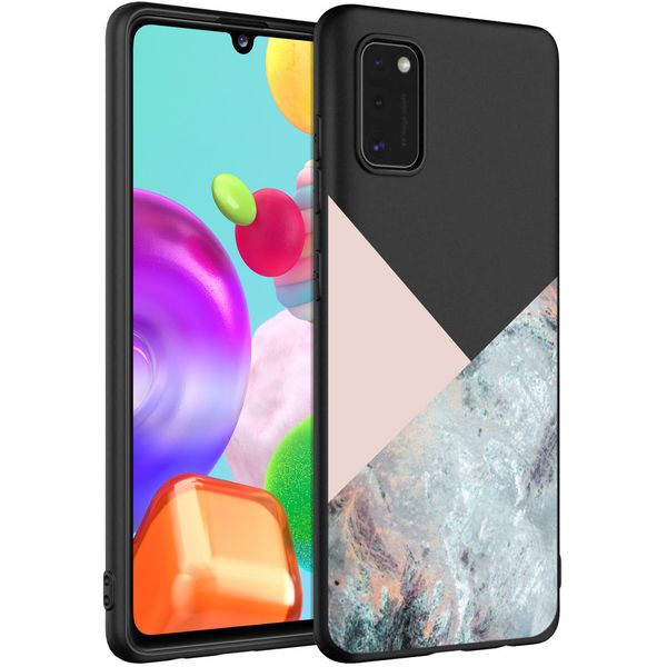 imoshion Design Hülle Samsung Galaxy A41 - Marmor - Rosa / Schwarz