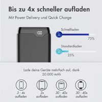 imoshion Powerbank 20.000 mAh + Accezz Ultra Slim GaN Ladegerät + Accezz USB-C- auf USB-C-Kabel - 1 Meter - Schwarz