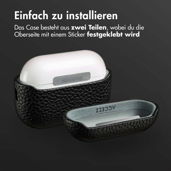 Accezz Echtes Leder Case Apple AirPods Pro 2 - Schwartz