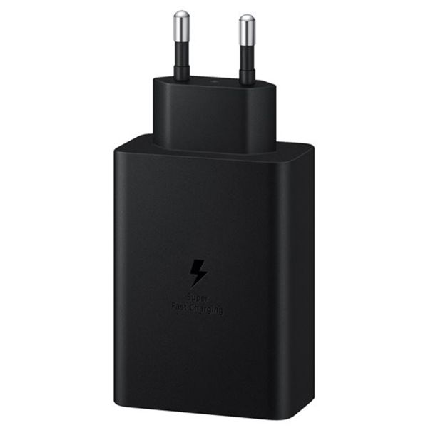 Samsung Original Power Adapter Trio - Ladegerät - 2x USB-C- und 1x USB-Anschluss - Fast Charger - 65 Watt - Schwarz