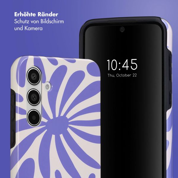 Selencia Vivid Back Cover Samsung Galaxy A55 - Modern Bloom Sapphire Blue