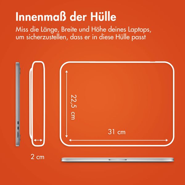 imoshion Laptop Hülle 13 Zoll - Laptop Sleeve mit Fach - Apricot Crush Orange