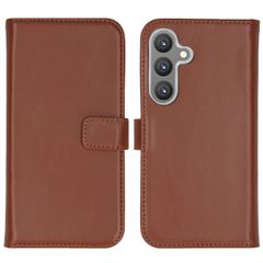 Selencia Echtleder Klapphülle Samsung Galaxy S24 - Hellbraun