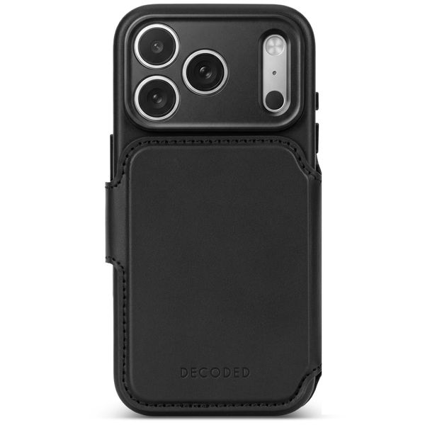 Decoded 2 in 1 Leather Klapphülle MagSafe Apple iPhone 18 Pro / 17 Pro - Black