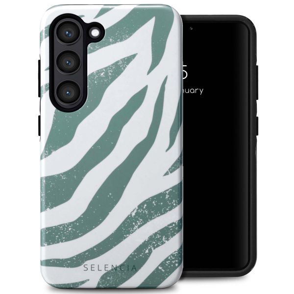 Selencia Vivid Back Cover Samsung Galaxy S23 - Colorful Zebra Pine Blue