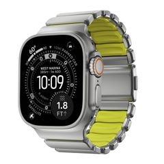 Nomad Stratos Armband für Apple Watch Series 1 - 11 / SE / Ultra (44/45/46/49 mm) - Volt / Natural Titanium