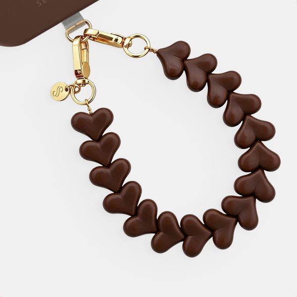 Selencia Lova Herz-Handgelenkbande - Chocolate Brown