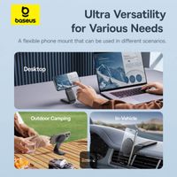 Baseus PrimeTrip Series C02 Mega Handyhalterung Auto - Magnetisch und MagSafe/Qi2 - Kabelloses Laden - Selbstklebend - Schwarz