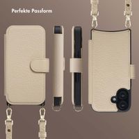 Selencia Riva Bookcase mit MagSafe und Handgelenkband Apple iPhone 16 - Beige