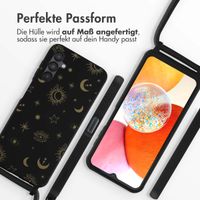 imoshion Silikonhülle design mit Band für das Samsung Galaxy A14 (5G/4G) - Sky Black