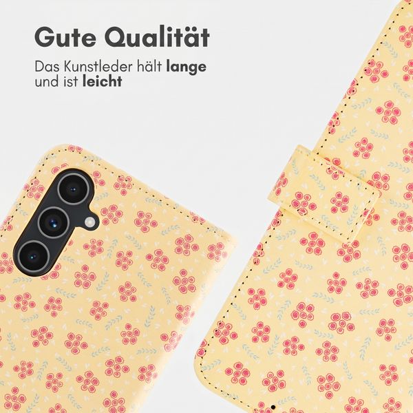 imoshion Design Klapphülle Samsung Galaxy A54 (5G) - Sunny Yellow Petite Flowers