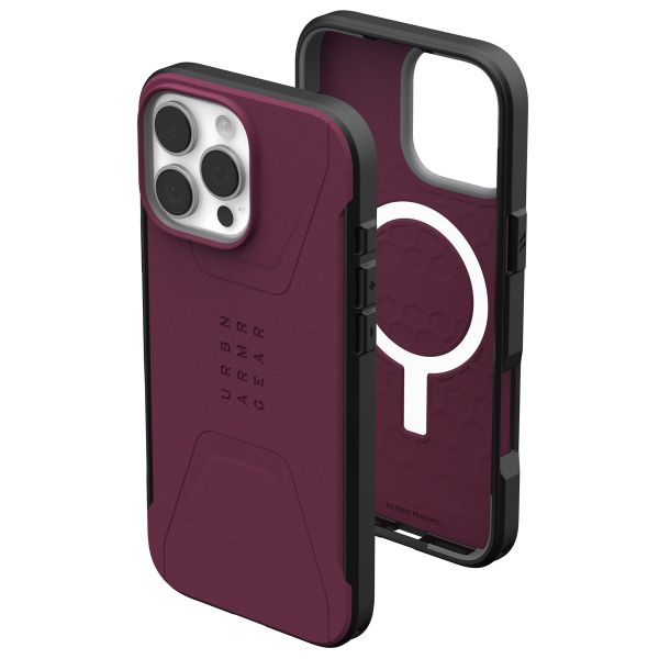 UAG Civilian Backcover MagSafe für das iPhone 16 Pro Max - Bordeaux