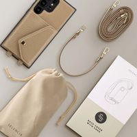 Selencia Sera Kordel-Hulle mit Kartenhalter-Umschlag für das Samsung Galaxy S24 Ultra - Beige