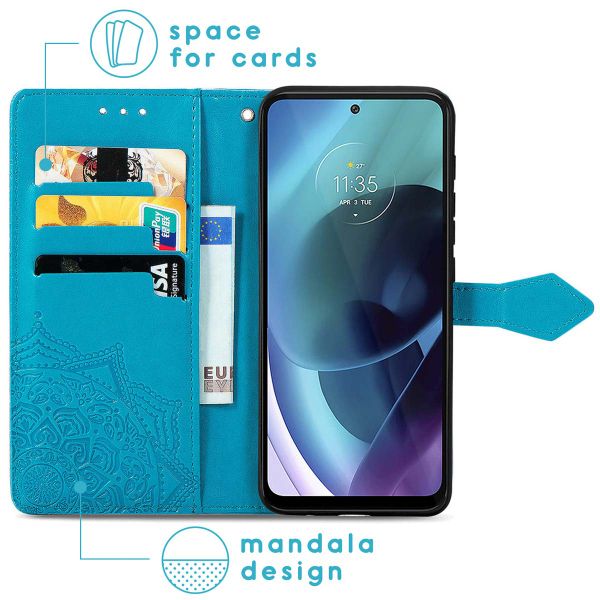 imoshion Mandala Klapphülle für das Motorola Moto G71 - Türkis