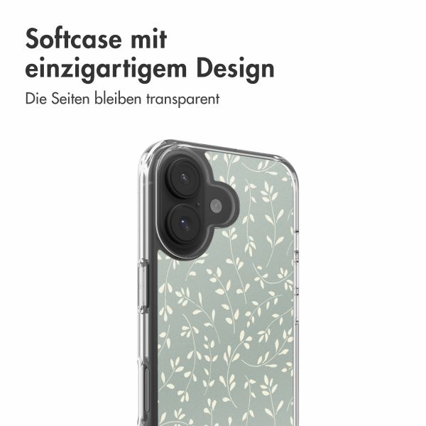 imoshion Design Hülle Apple iPhone 17 - Smoke Green Flowers