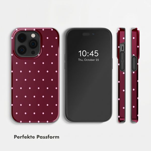 Selencia Vivid Back Cover Apple iPhone 14 Pro - Happy Dots Burgundy