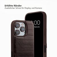 Selencia Nova Echtleder Backcover mit Kartenhalter Apple iPhone 16 Pro - Dark Chocolate