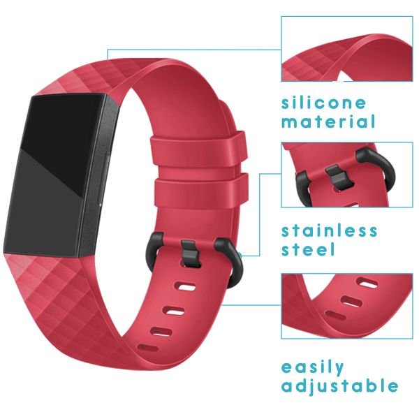 imoshion Silikonband für das  Fitbit Charge 3 / 4 - Rot