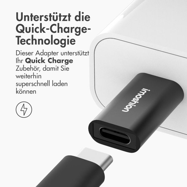 imoshion 2x USB-A 3.1 (Stecker)-auf-USB-C (Buchse)-Adapter – OTG – Schwarz