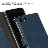 Selencia Echtleder Klapphülle iPhone SE (2022 / 2020) / 8 / 7 / 6(s) - Blau