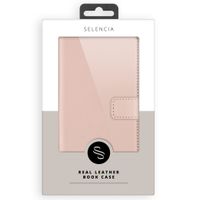 Selencia Echtleder Klapphülle für das iPhone 12 (Pro) - Rosa