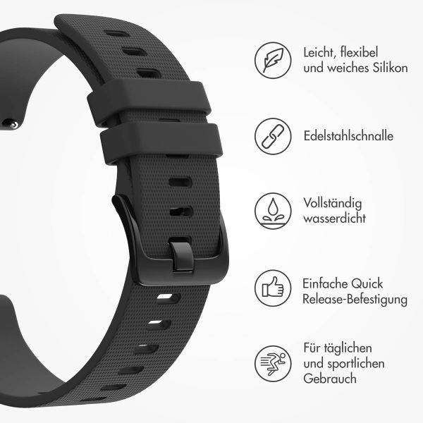 imoshion Sport-Silikonarmband mit Schnalle - Universelle 22 mm Anschluss - Schwarz