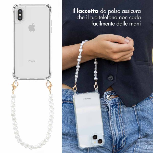 imoshion Back Cover mit Band + Armband Apple iPhone X / Xs - Perlenherzen