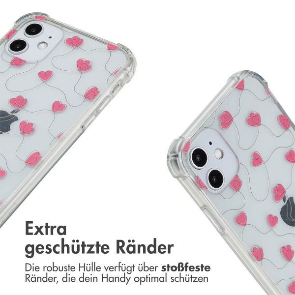imoshion Design Hülle mit Band Apple iPhone 11 - Dusty Rose Connected Hearts