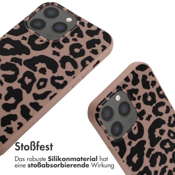 imoshion Silikonhülle design mit Band für das iPhone 13 Pro Max - Animal Pink