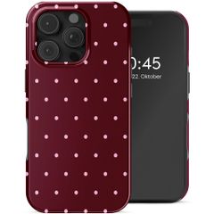 Selencia Vivid Rückabdeckung mit MagSafe Apple iPhone 16 Pro - Happy Dots Burgundy