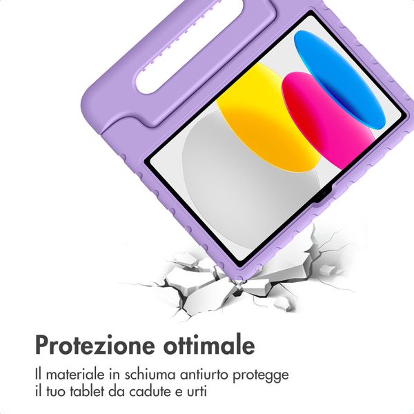 imoshion Schutzhülle mit Handgriff kindersicher Apple iPad 11 (2025) 11 Zoll A16 / iPad 10 (2022) 10.9 Zoll - Lila