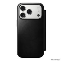 Nomad Modern Horween Leather Folio Bookcase mit MagSafe Apple iPhone 17 Pro - Schwarz