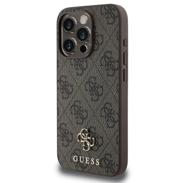 Guess 4G Metal Logo Back Cover MagSafe Apple iPhone 15 - Braun