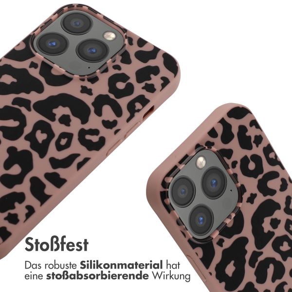 imoshion Silikonhülle design mit Band für das iPhone 13 Pro - Animal Pink