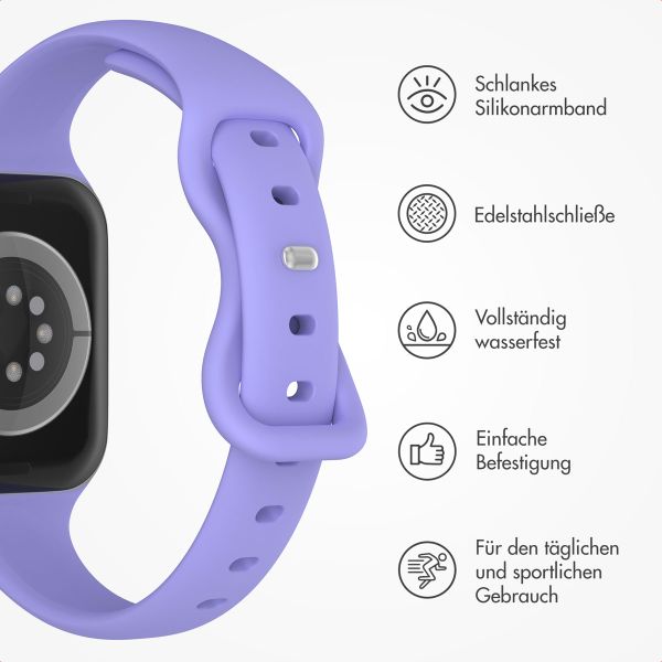 imoshion Slim Silikonarmband für die Apple Watch Series 1-10 / SE / Ultra (2) (44/45/46/49 mm) - Lila