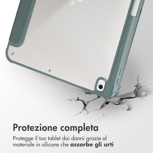 imoshion Origami Klapphülle Apple iPad 9 (2021) 10.2 Zoll / iPad 8 (2020) 10.2 Zoll / iPad 7 (2019) 10.2 Zoll - Dunkelgrün
