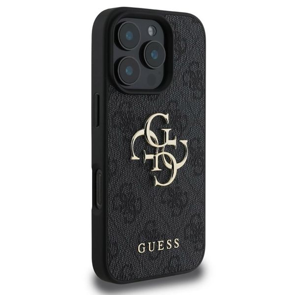 Guess 4G Metal Logo Back Cover Apple iPhone 16 Pro - Schwarz