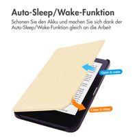 imoshion Canvas Sleepcover Klapphülle Kobo Clara 2E / Tolino Shine 4 - Glitter Gold