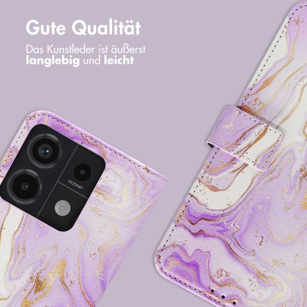 imoshion Design Klapphülle Xiaomi Redmi Note 13 Pro (5G) / Poco X6 - Purple Marble